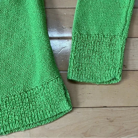 Chaps Women's Lime Green Sweater Sz M Pullover Knit Spring Long Sleeves - Picture 2 of 8